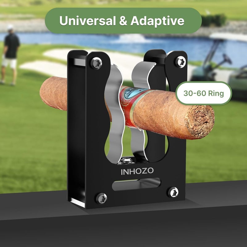 INHOZO Magnetic Cigar Holder for Golf Cart – Ultimate Golf Accessory for Cigar Lovers, Sturdy Aluminum Alloy and No Scratch Design,Secure Hold Without Falling,Cigar Accessories & Gift for Men – Black - Image 4